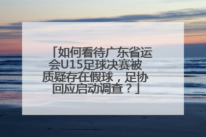 如何看待广东省运会U15足球决赛被质疑存在假球，足协回应启动调查？