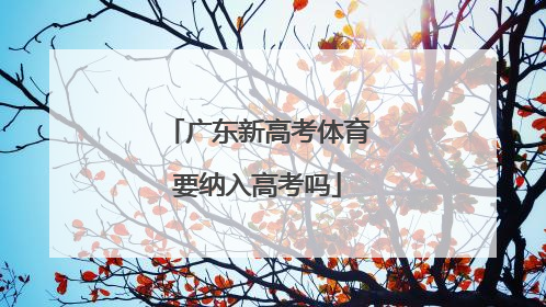 「广东新高考体育要纳入高考吗」广东新高考体育生分数线