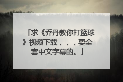 求《乔丹教你打篮球》视频下载，，，要全套中文字幕的。