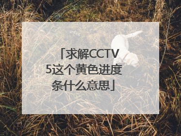 求解CCTV5这个黄色进度条什么意思