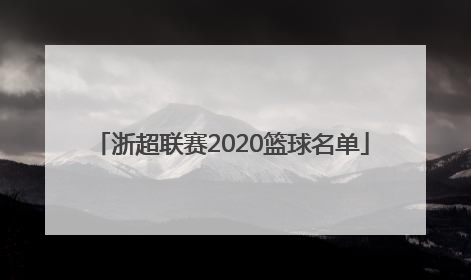 浙超联赛2020篮球名单