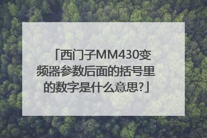 西门子MM430变频器参数后面的括号里的数字是什么意思?