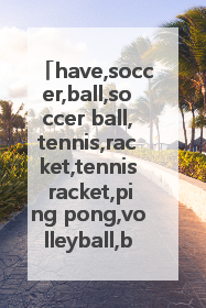 have,soccer,ball,soccer ball,tennis,racket,tennis racket,ping pong,volleyball,basketball,造句